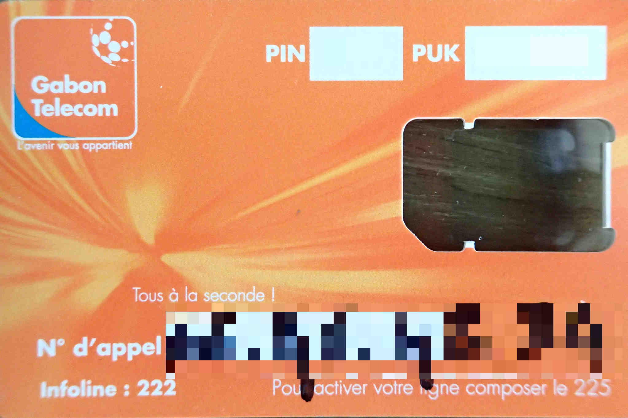 SIM card of Gabon Telecom